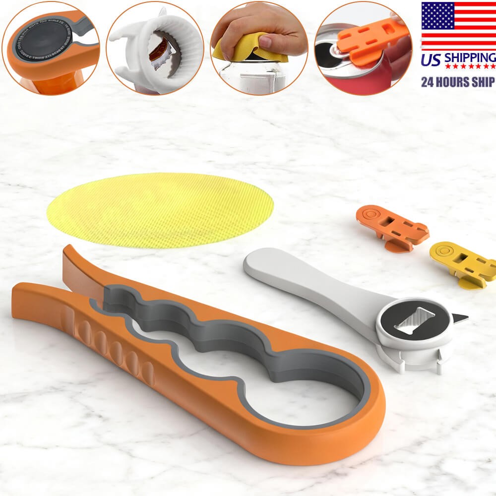 Lid Jar Opener Multi Function Jar Opening Tool Rubber Gipper Pad for Weak Hands