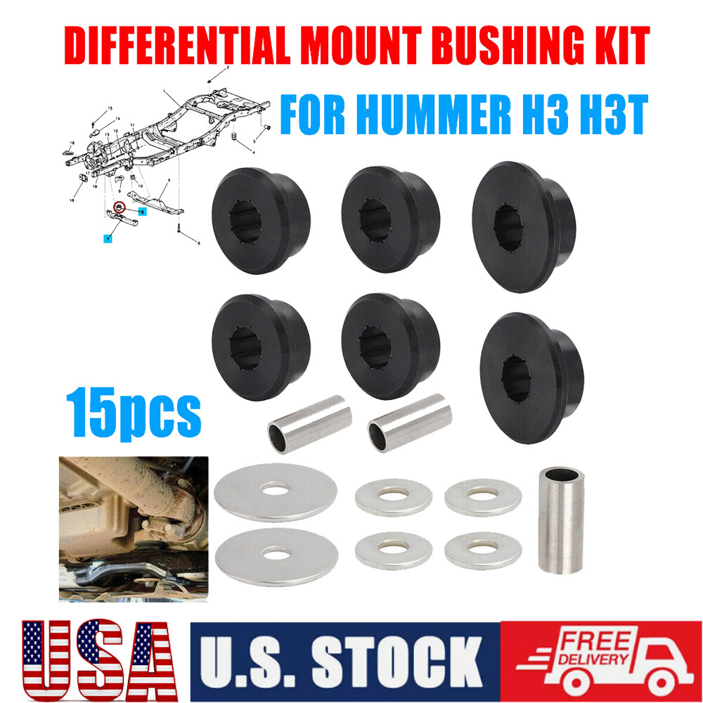 For Hummer H3 Front Differential Mount Bushing Set (3 Location) Polyurethane H3T