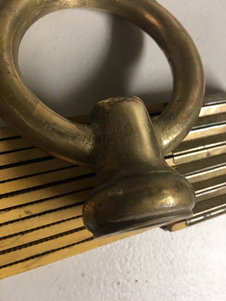 LARGE 1/4 IPS ( 1/2 ) Threaded Heavy Solid Brass Loop 3 INCH DIAMETER