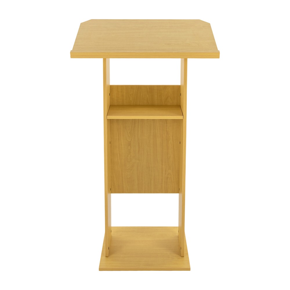 47.7" Oak Conference Presentation Stand with Wheels for Easy Mobility