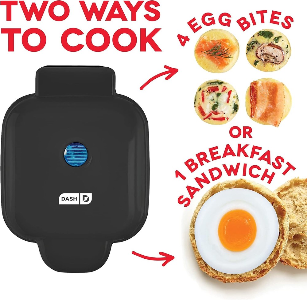 DASH Deluxe Sous Vide Style Egg Bite Maker with (1 large, 4 mini), Black