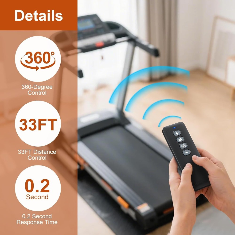 Lightweight Ergonomic Treadmill Remote for Q1 Models - 33 Feet Range, Easy Use