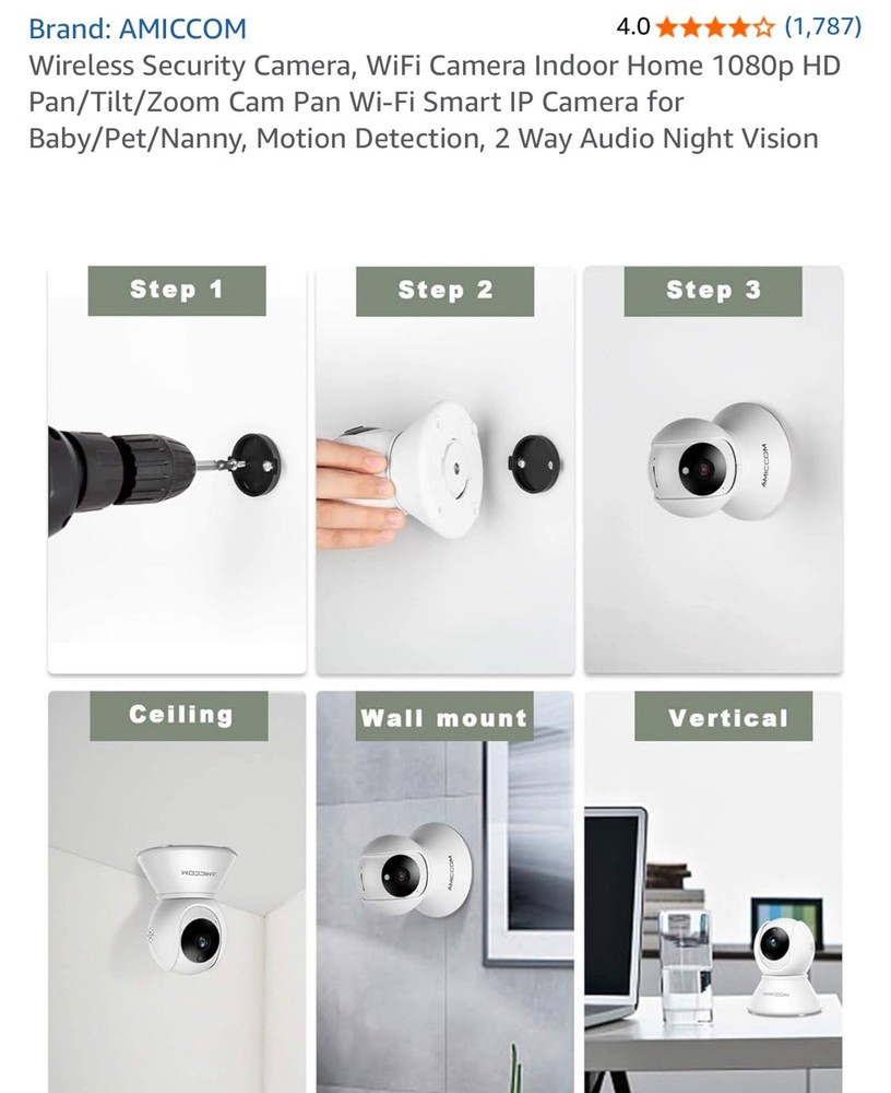 Amiccom HD PTZ IP Camera with WiFi HD