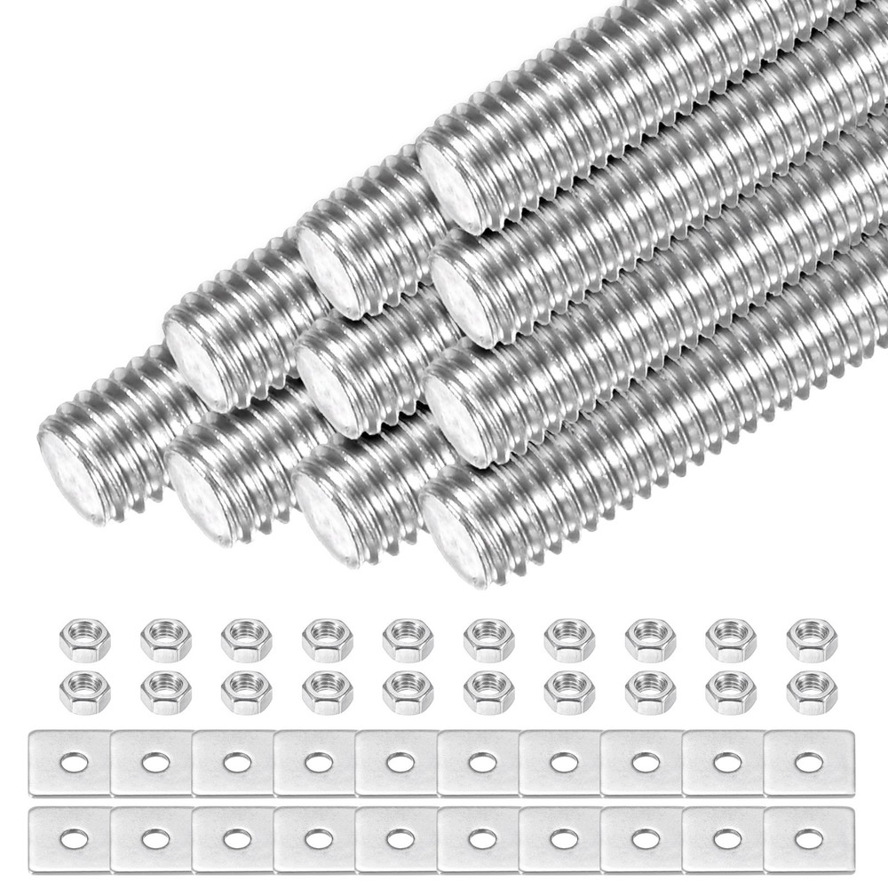 10-Set Fully Threaded Rod, M5x30mm Right Hand Thread Bar Studs with Nuts