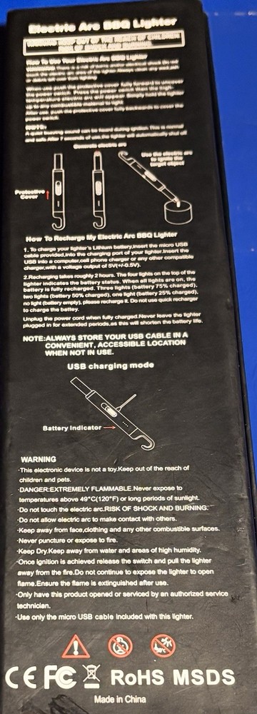 Preowned Lcfun Rechargeable Electric Arc BBQ Lighter