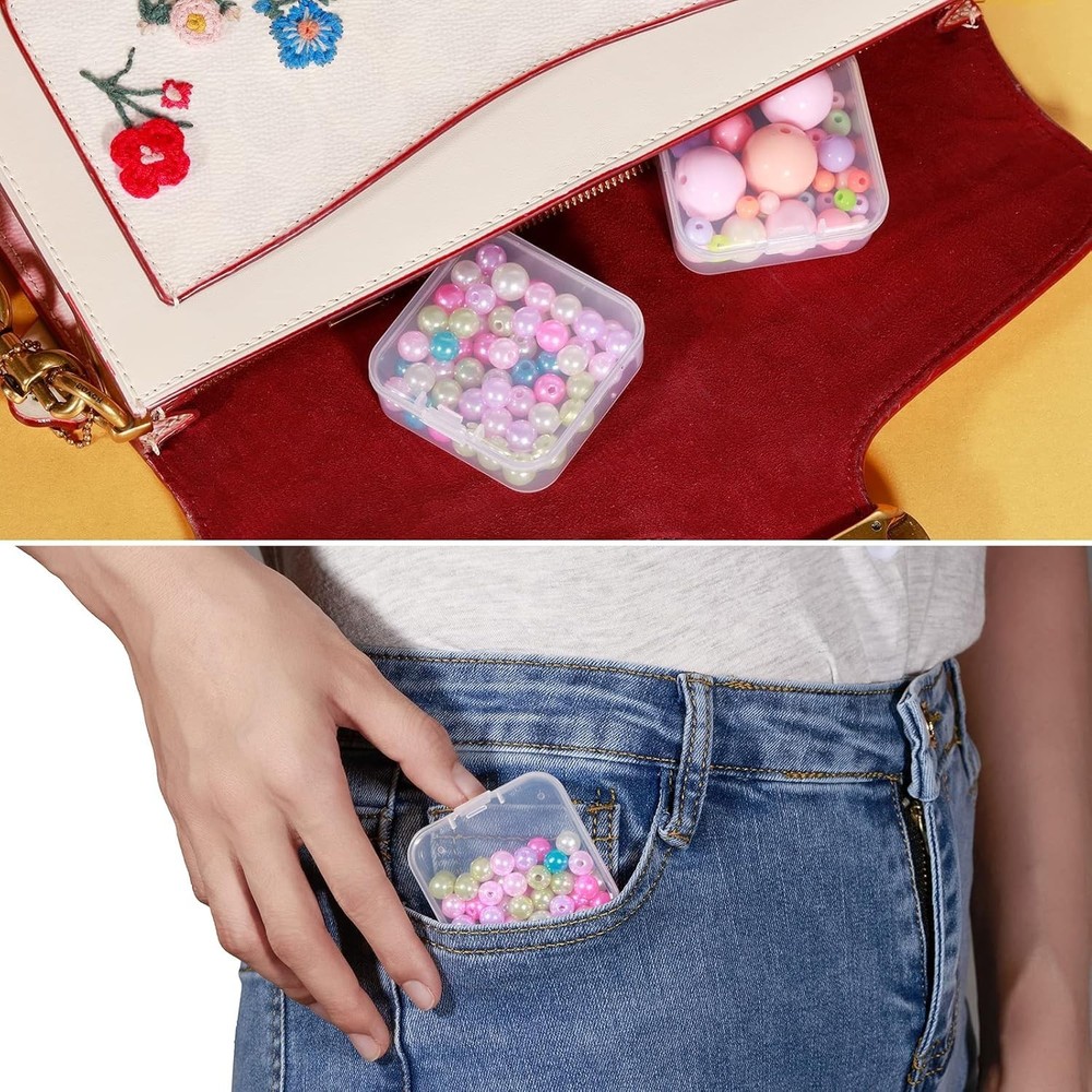 Stackable Plastic Jewelry Organizers - 15 Clear Boxes for Easy Access and Use