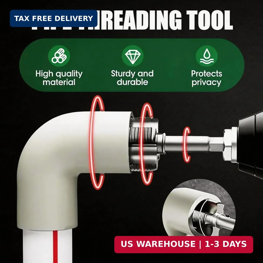 2PCS PVC Pipe Threader Kit, Pipe Thread Cutting Tool 1/2" 3/4" - Integrated Inte