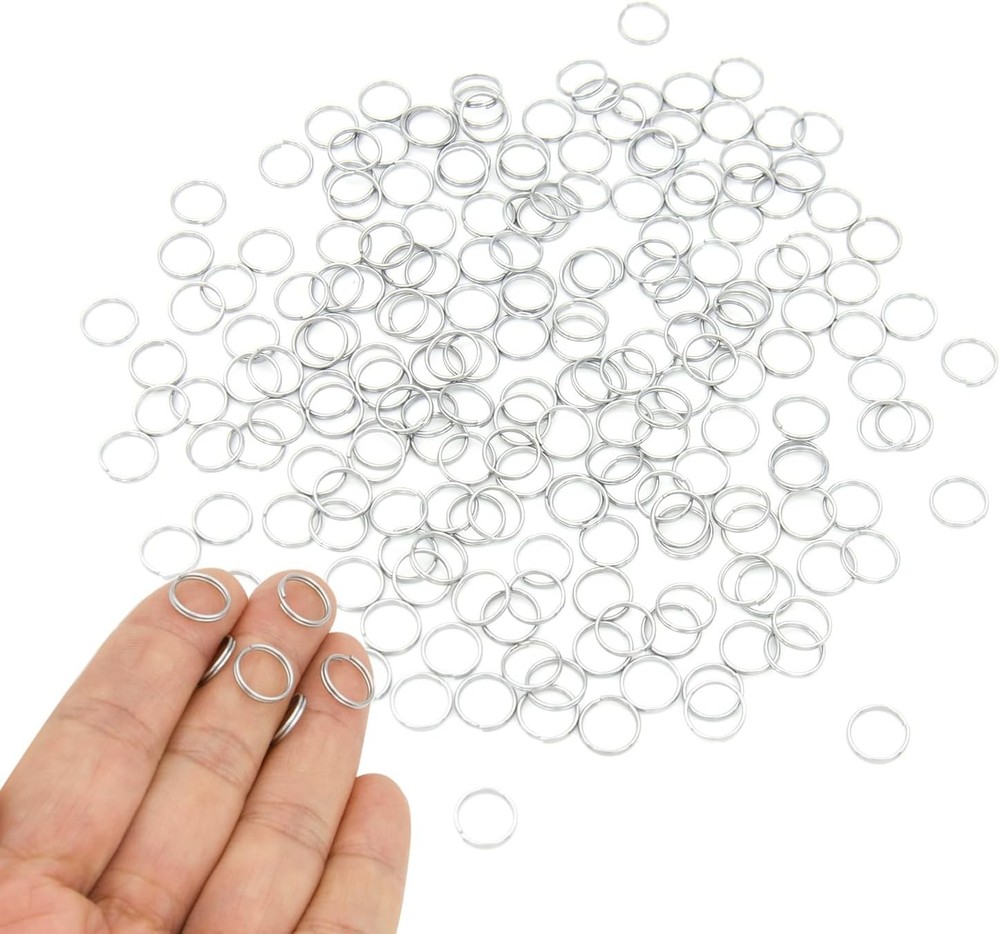 200pcs 10mm Mini Split Jump Ring with Double Loops Small Silver