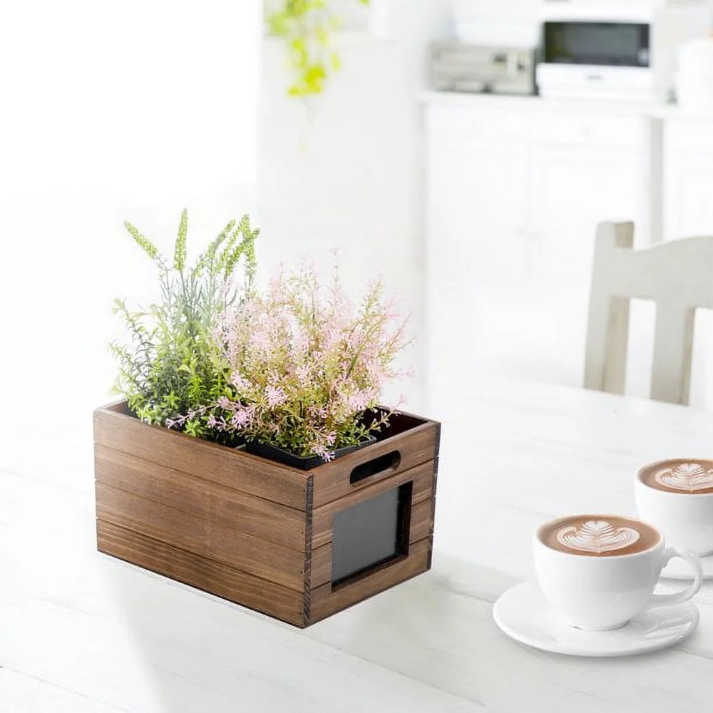 Wood Storage Crate with Chalkboard Label