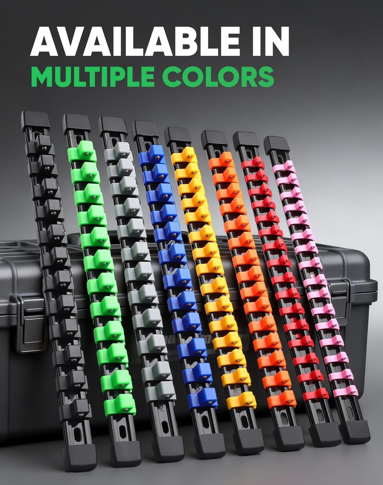 3PC ABS Socket Organizer, Socket Rails Fit 3/8 inch Drive, Heavy Duty Socket ...