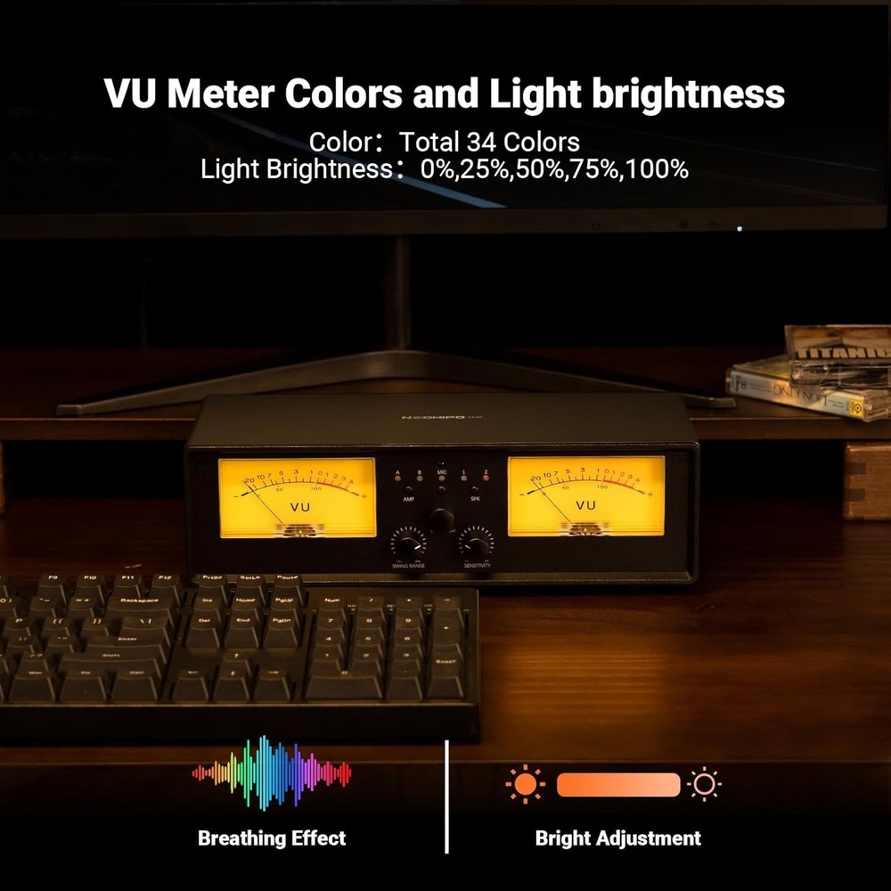 Amplifier Speaker Box with VU Meter
