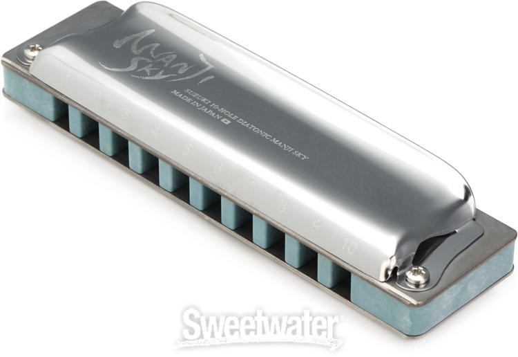 Suzuki M-20s Manji Sky 10-hole Diatonic Harmonica - D Major