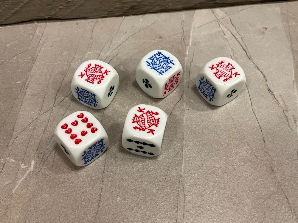 Vintage Poker Dice Set Five 5 Dice