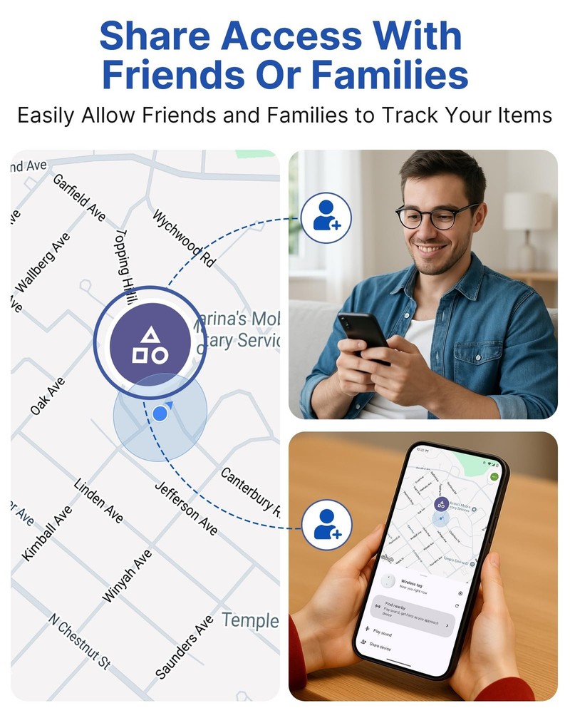 Air Tag for Android Smart Tracker Tags [4 Pack] – Bluetooth Item Finders C
