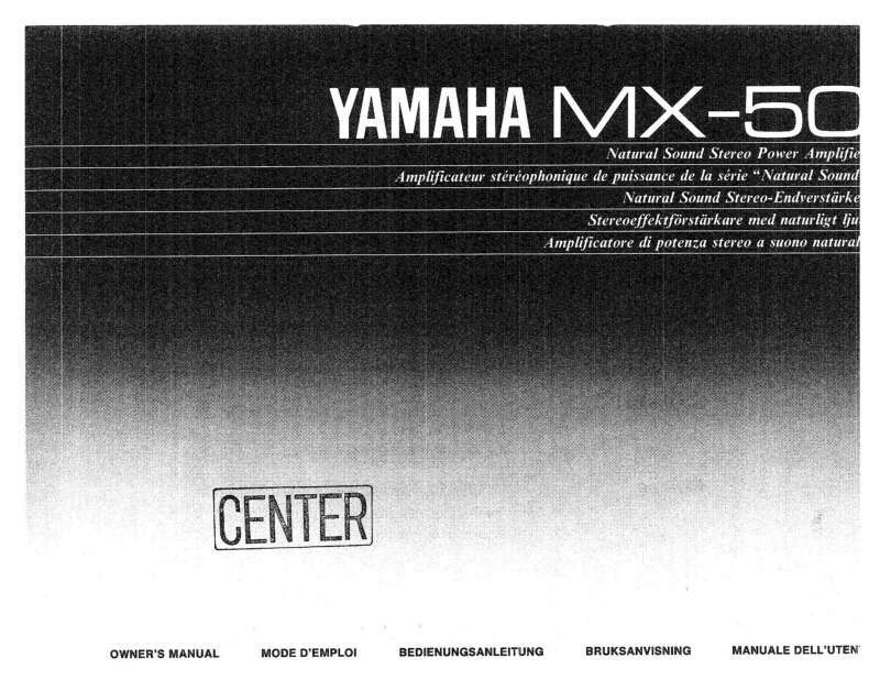 Yamaha MX-50 Amplifier Owners Manual