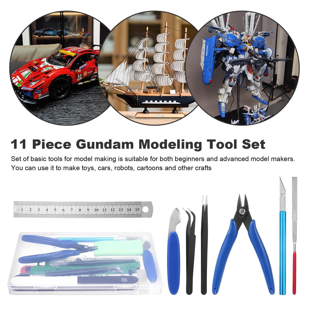 11PCS Model Kit Tools, Gundam Model Tool Kit, Hobby Building Tools Kit for Gu...