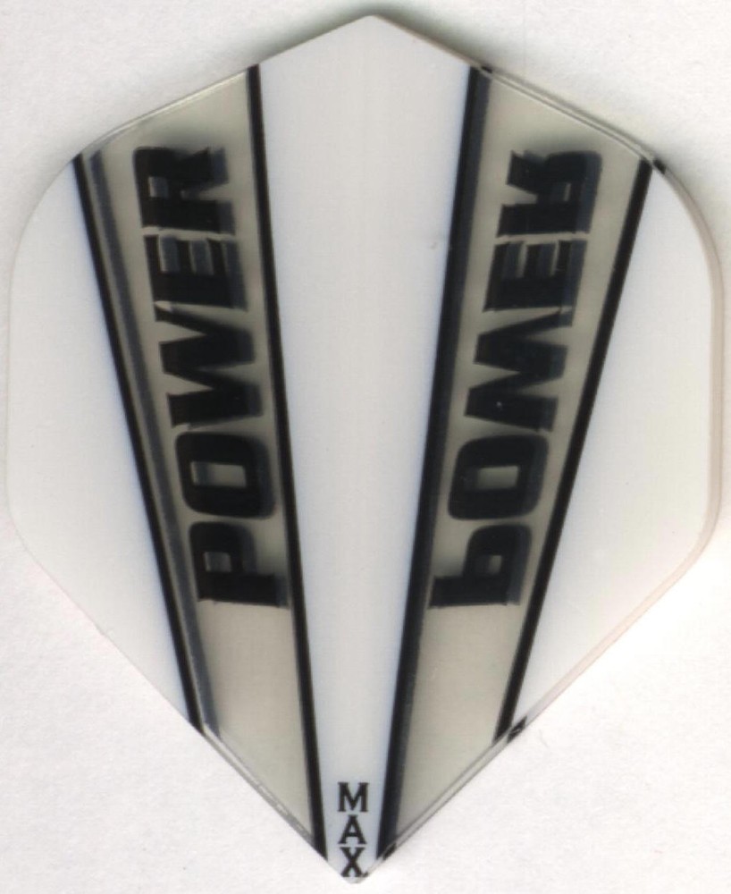 White & Clear POWER MAX Dart Flights: 150 Microns Thick: 3 per set