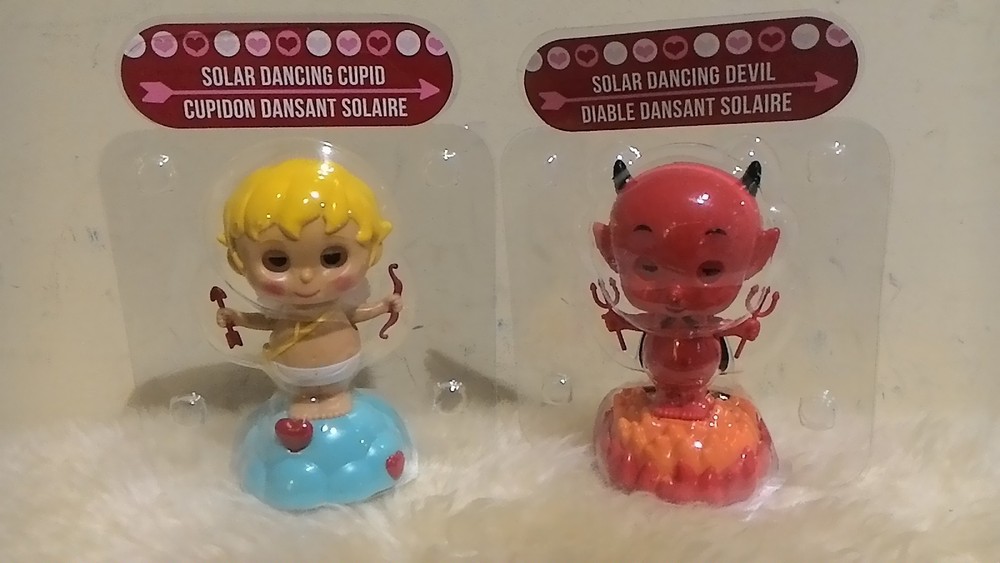 2 x  NEW 2017 Solar Dancing Cupid and Devil   ( Valentine's Day )
