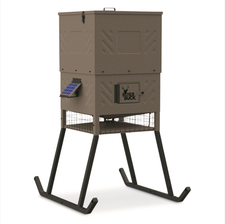 600-lb. Stand & Fill Feeder W/ Solar Panel Large LCD Timer For Easy Visibility