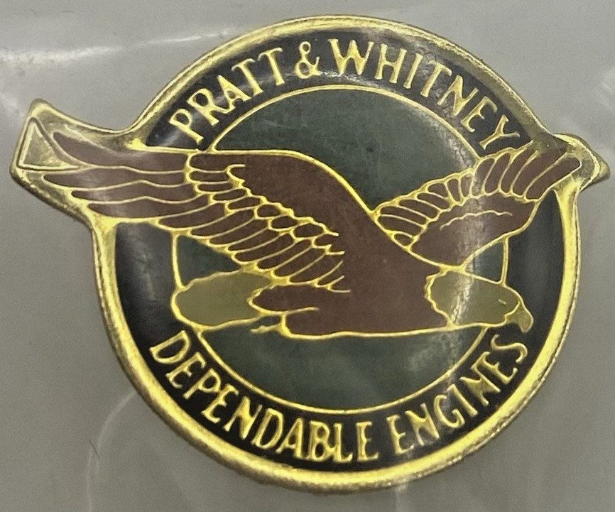 Pratt & Whitney Dependable Engines Eagle Lapel Pin Gold Tone