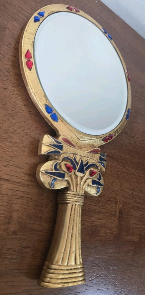Vintage Unique Hathor Mirror Egyptian Replica Ancient Egypt Artifacts Handmade