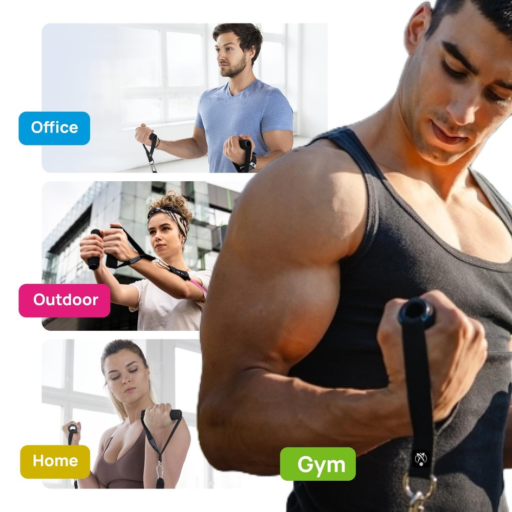 Resistance Band Set, 150 LBS Stackable Workout Bands for Strength Training, Y...