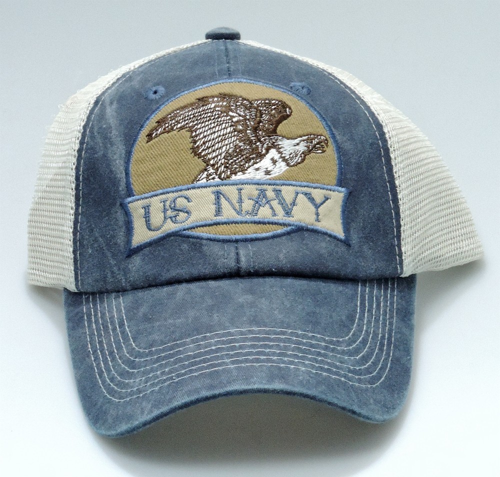 U.S Navy Vintage Eagle Baseball Cap With Mesh Back Panels