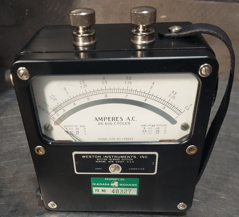 Vtg Weston Electrical Instrument AC Voltmeter Zero Corrector Model & Case Our #2