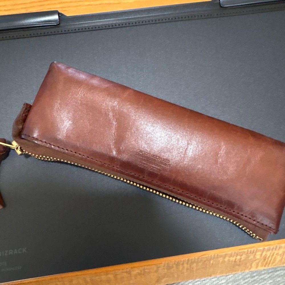 CODEL Leather Pencil Case Tochigi Leather Japan Hand-dyed Brown