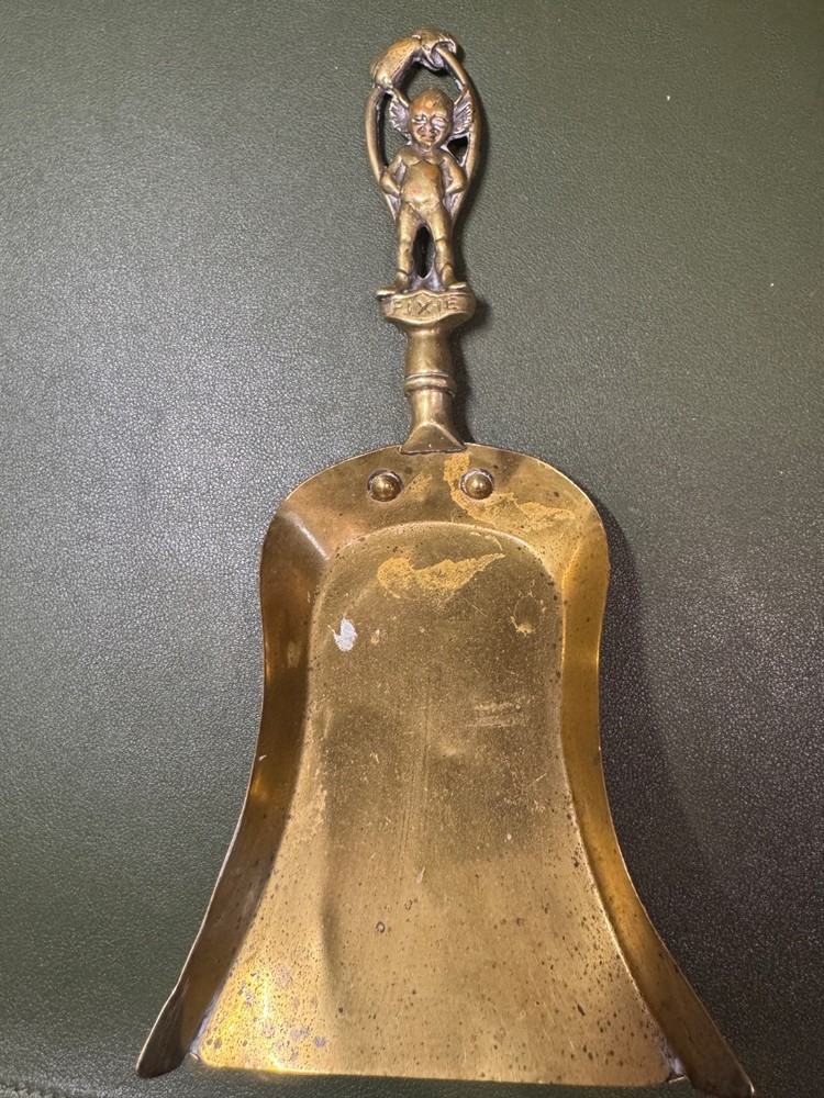 Brass "Pixie" Dustpan with Figurine Handle British made