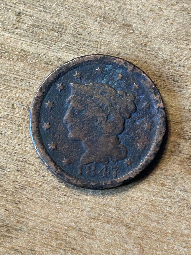 1845 Braided Hair Large Cent VG