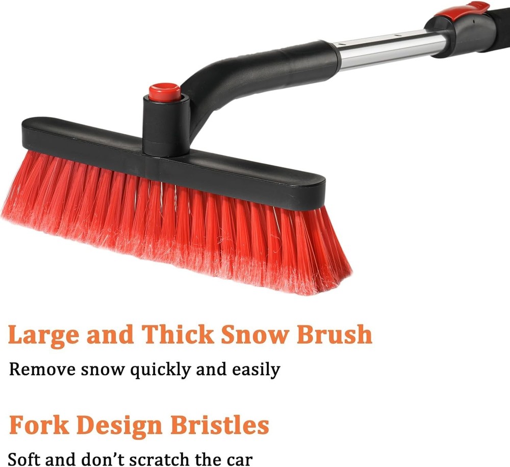 Lightweight Extendable Snow Scraper with Ergonomic Grip - 35"