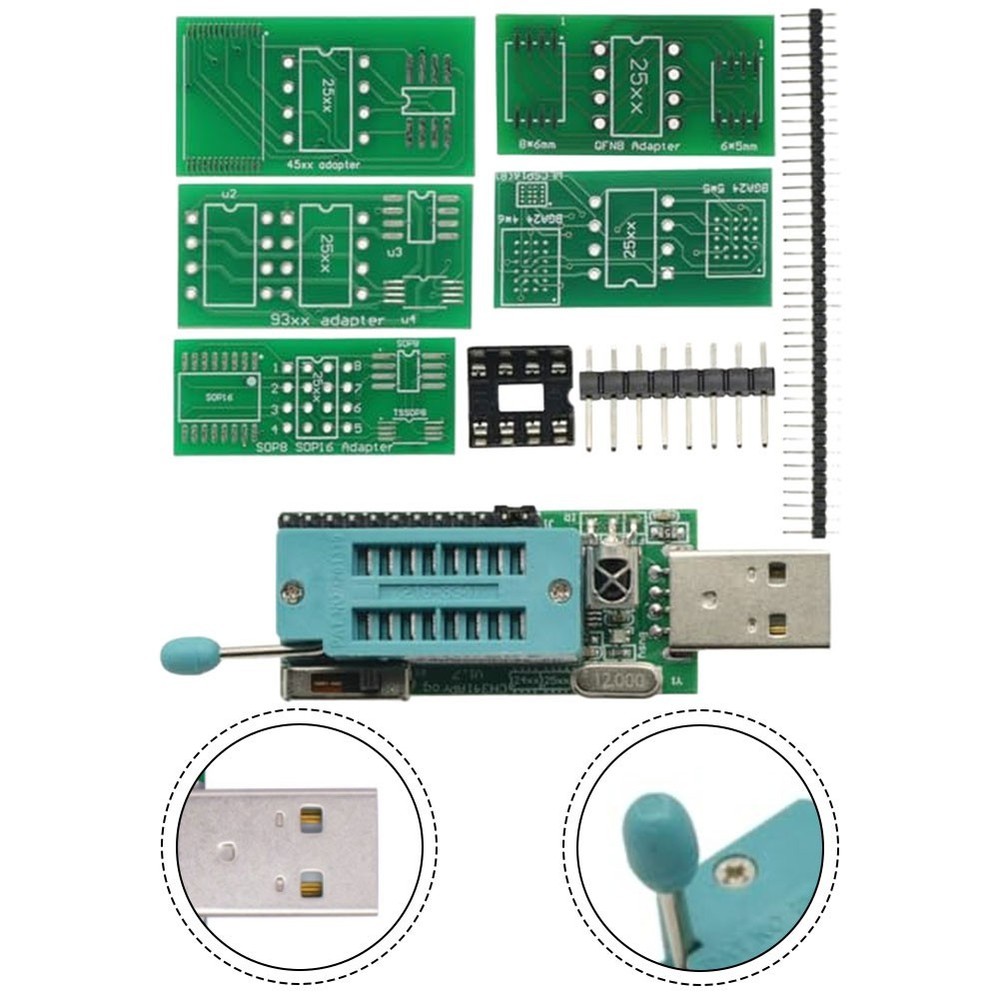 CH341A Programmer v1 7 for 1 8V and Other Voltages with Adapter Board Kit