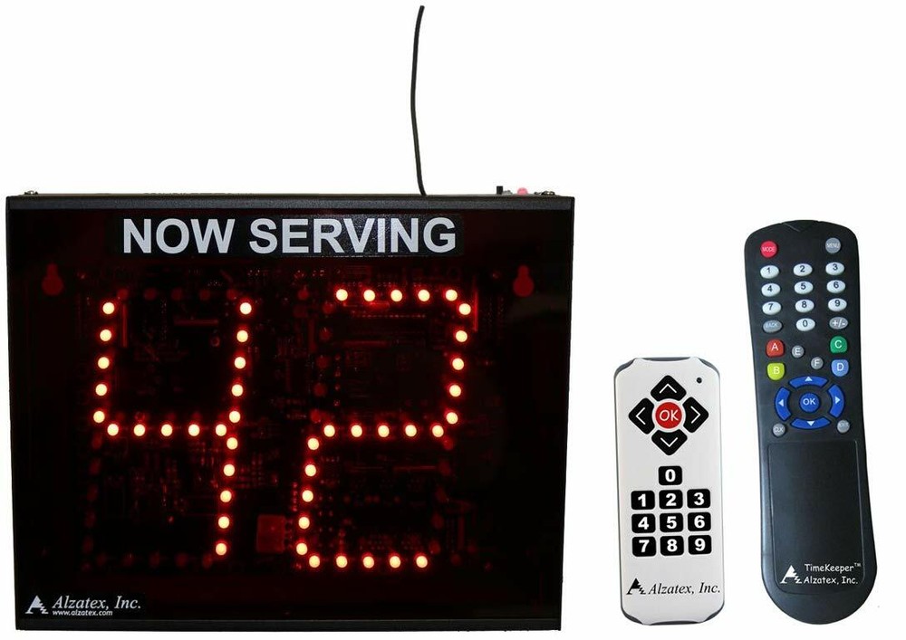 Alzatex Wireless Take-a-Number System with RF Remote and IR Remote