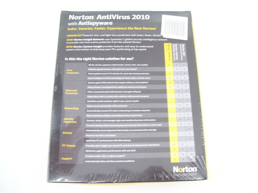 NORTON ANTIVRUS ANTISPYWARE PC FIREWALL SOFTWARE 2010 5 USER OFFICE PACK