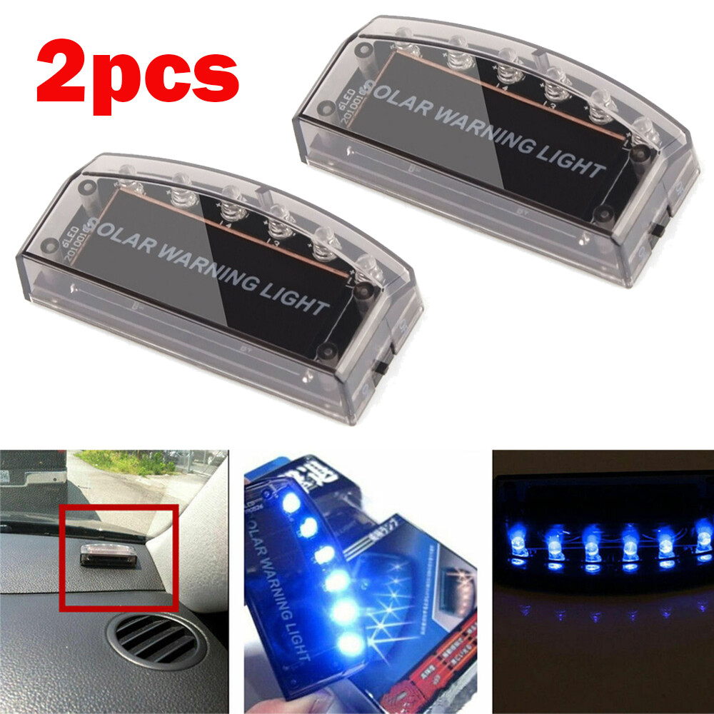 Car Solar Power LED Dummy Fake Alarm Warning Security Anti-Theft Flashing Light
