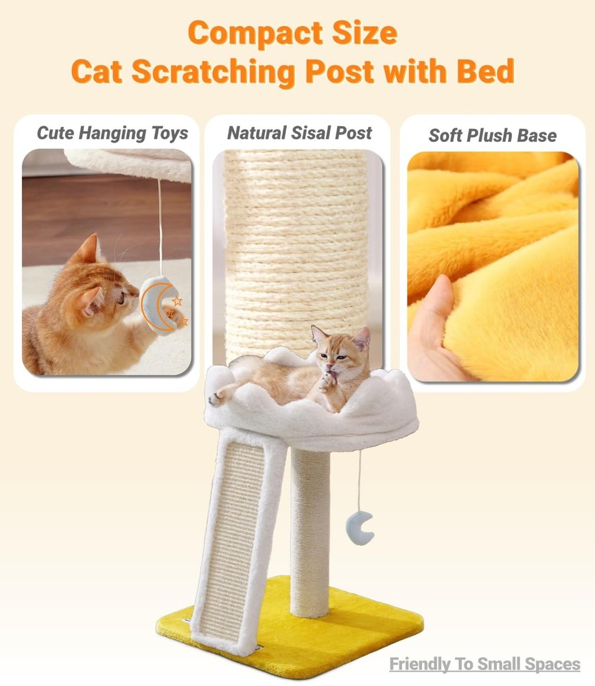 Happi N Pets New Cloud Cat Tree Tower, Cat Scratching Post with Bed, Small Ca...