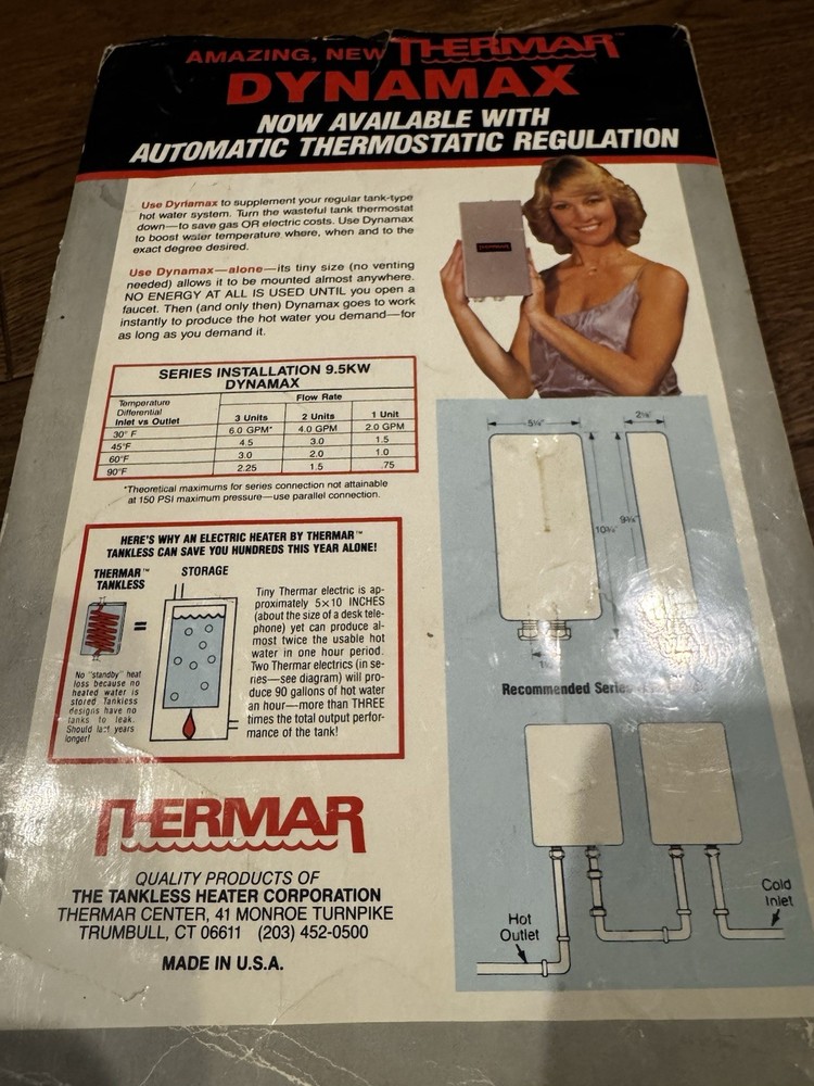 Thermar EX95T Thermostatic Electric Tankless Water Heater Pre Owned Only As Pic