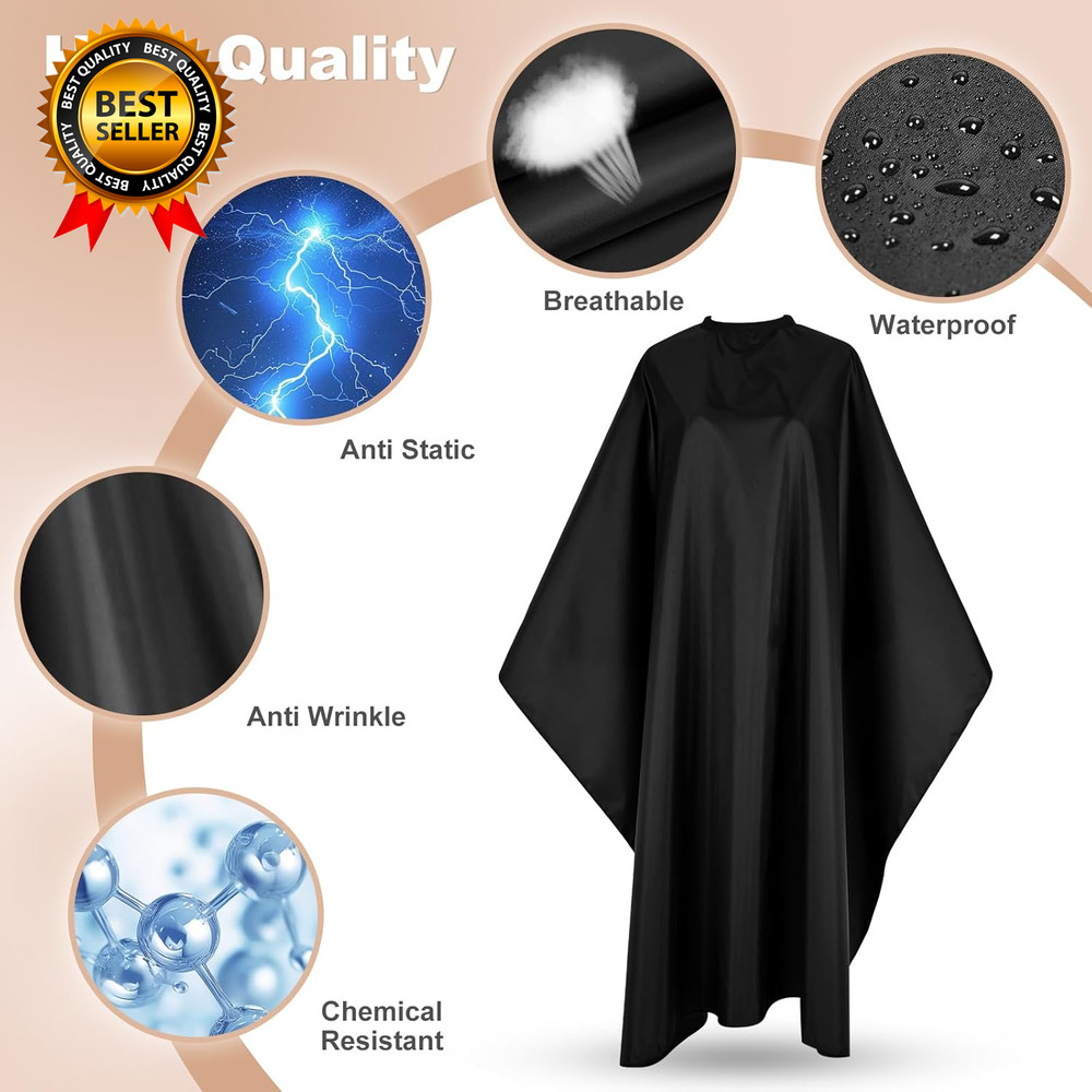 Hair Cutting Cape with Adjustable Snap Closure Professional Barber Cape