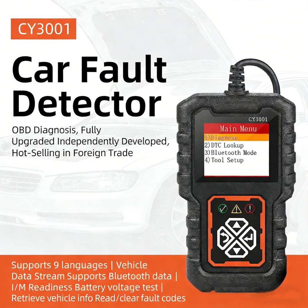 CY3001 Car OBD2 Scanner Diagnostic Tool Code Reader Car Voltage Tester Engine Fa