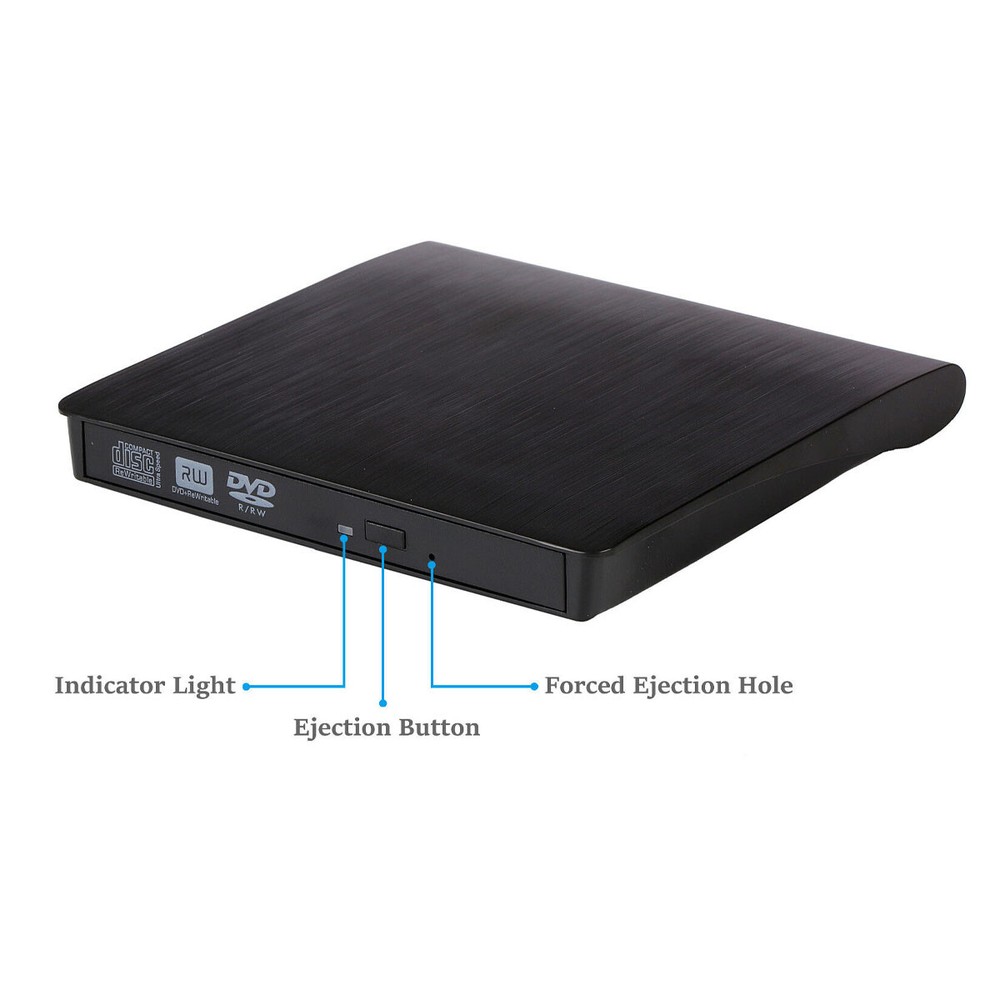 External CD DVD Drive, CD ROM Burner Compatible with Laptop Desktop Windows OS