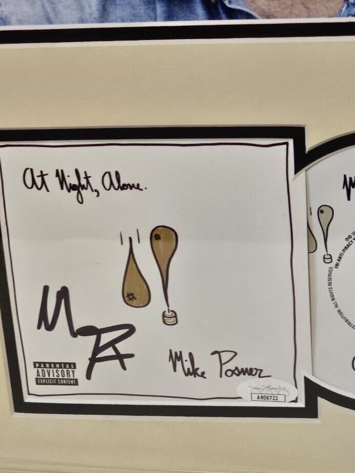 Mike Posner Signed Autographed At Night AloneCD JSA Certified Framed