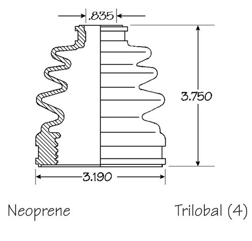 Front Inner CV Boot Repair Kit for Eagle Summit 1991-1996 (see chart)