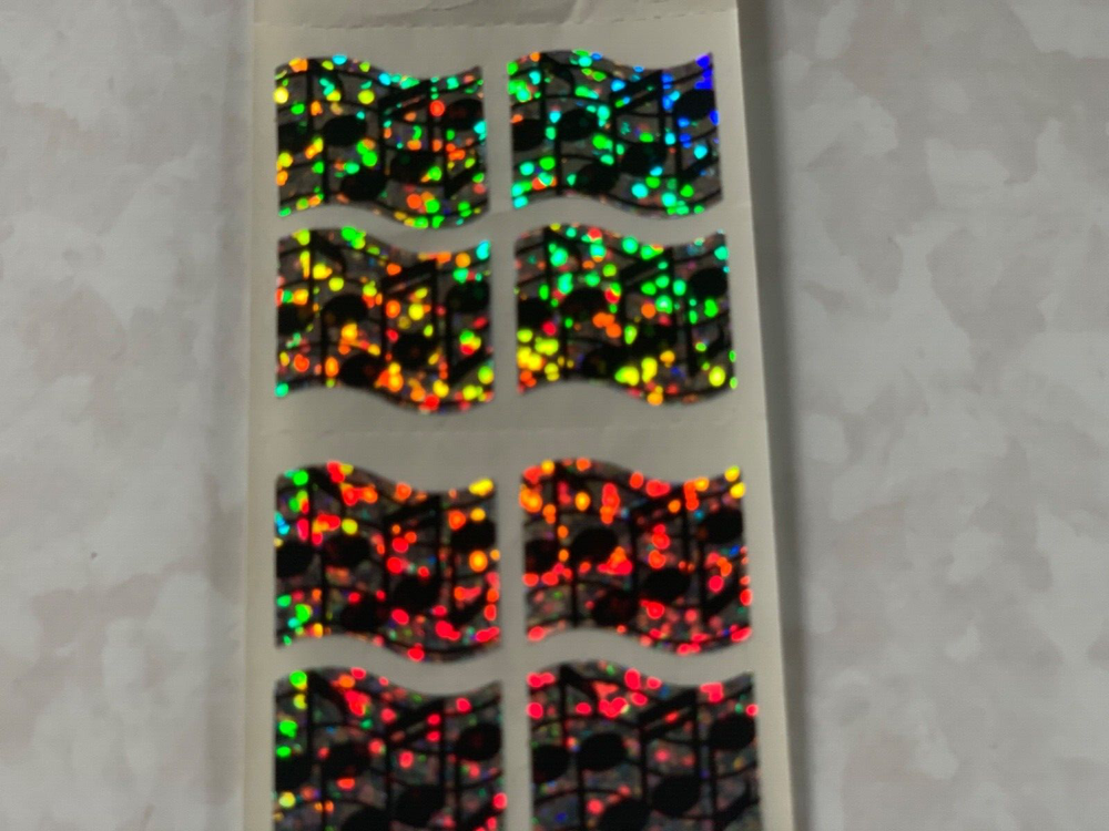 1 SQUARE HAMBLY STICKERS MUSICAL NOTES GLITTER MUSICAL NOTES 4PCS