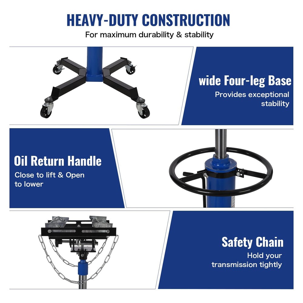 Transmission Jack 1100lbs 2Stage Adjustable Telescoping Hydraulic High Lift Jack