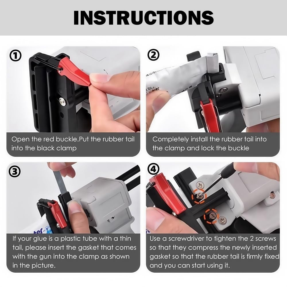 Toothpaste Tube Glue Gun, Squeezing Machine Dispenser White