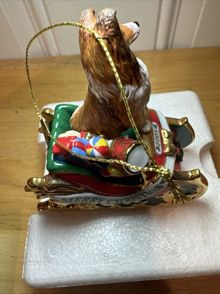 Danbury Mint Collie Christmas Ornament NIB
