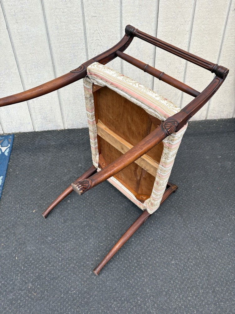 66886 Mahogany Vanity Bench Stool