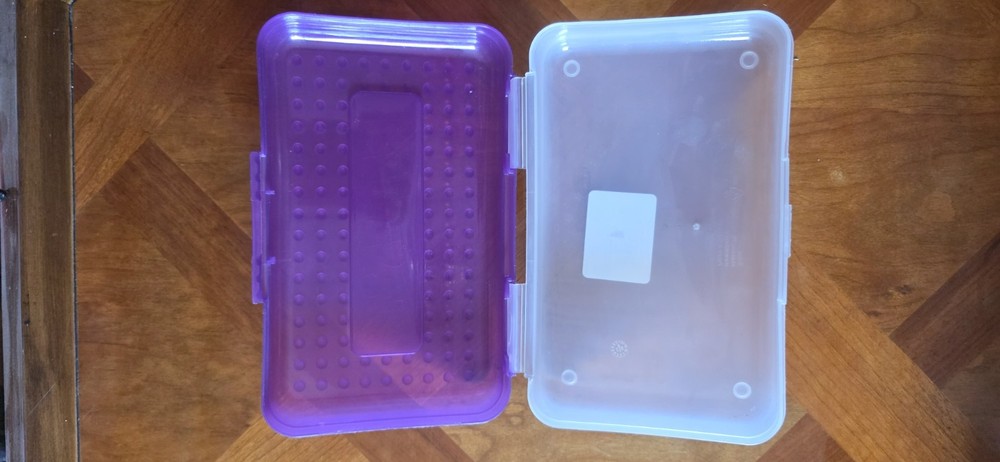 Vintage Y2K Spacemaker Pencil Box Plastic Storage Case X1