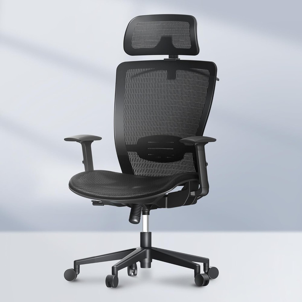 Ergonomic Office Chair   With Lumbar Support   Jet Black